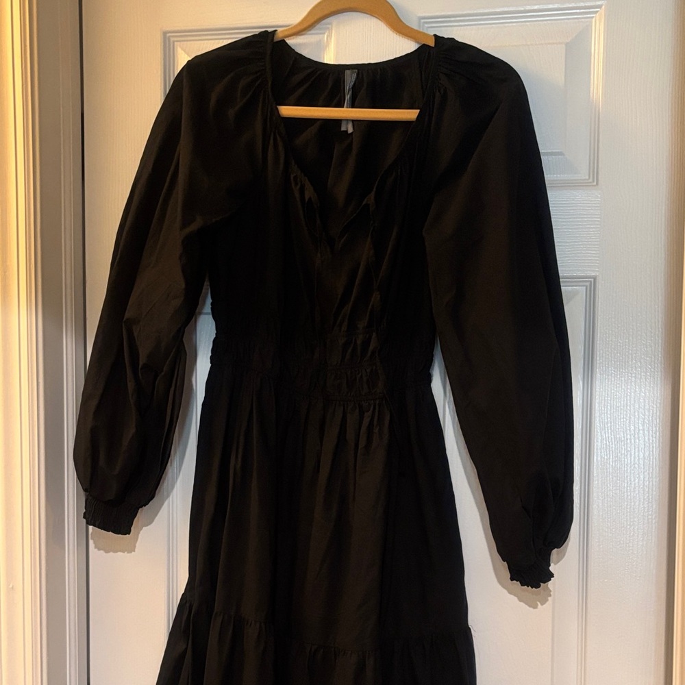 Anthropologie Black Long Sleeve Dress